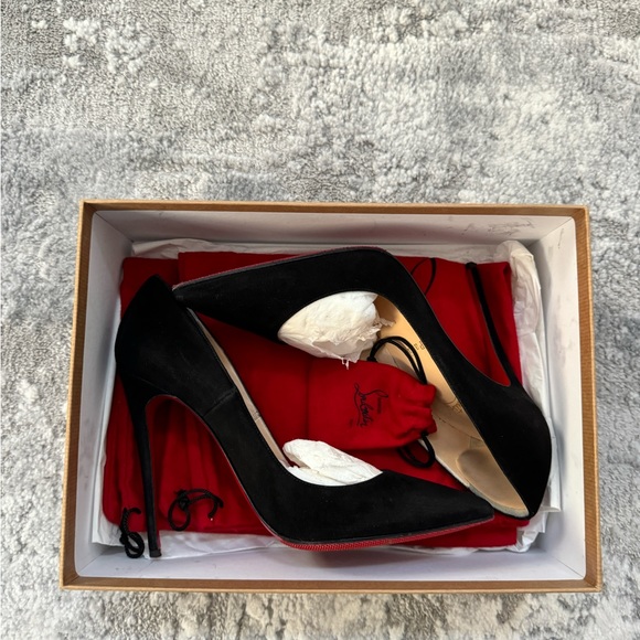 Christian Louboutin So Kate 120 Pumps Shoes Size 37.5 Black Suede - Picture 11 of 13